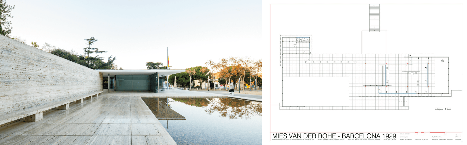 바르셀로나 파빌리온 — 미스 반 데어 로에 (1929) ⓒfundacio mies van der rohe barcelona